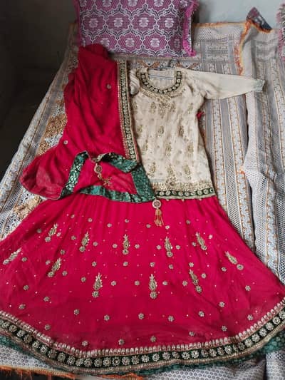 bridal embroidery lehenga kurti with dupatta