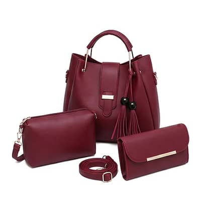 Stylish Ladies Bags Set – Handbag, Shoulder Bag & Clutch