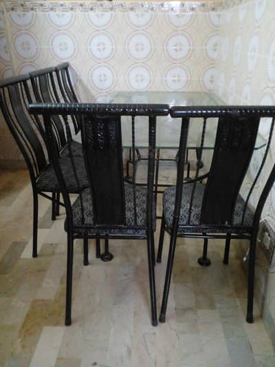 Iron rod dinning table