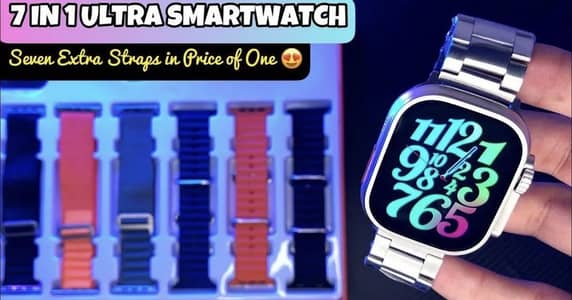 New smart watch with 7 straps and fast and free delivery