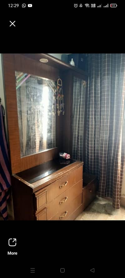 Wooden Bed with Side tables and Dressing table Furniture