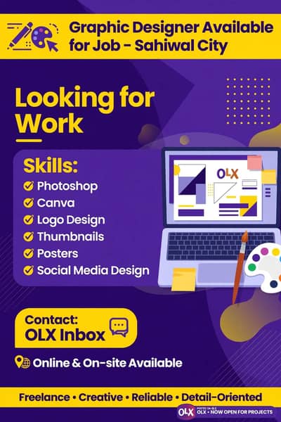 Looking For Graphic Designer Job - Sahiwal - Online Work Available