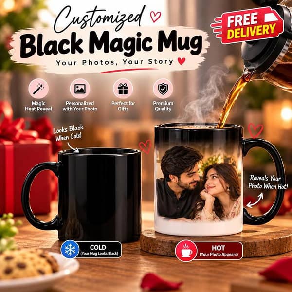 Customized Magic Cup with Picture Gifts for Birthday, Anniversary, Valentine's Day, Hubby, Wifey 325 ML. . .