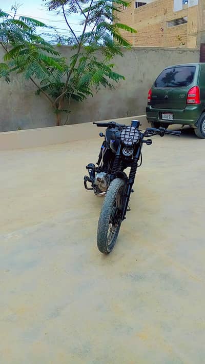 cafe racer in black BMW