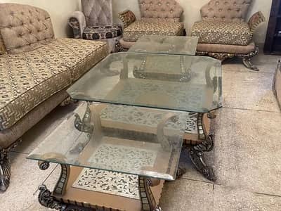 Luxury Sofa set - Kalamkaar Sofa - 7 seater sofa set with table set