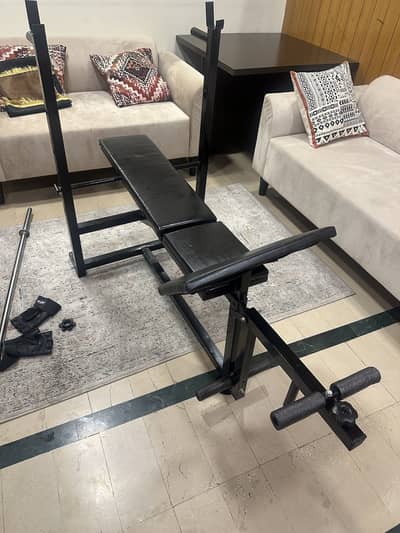 Bench press | 46 kg Rubber plates | Barbell Gloves /Home Gym