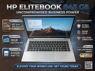 hp elite book| 845 G8| processor Ryzen 5 |16GB RAM|512SSD