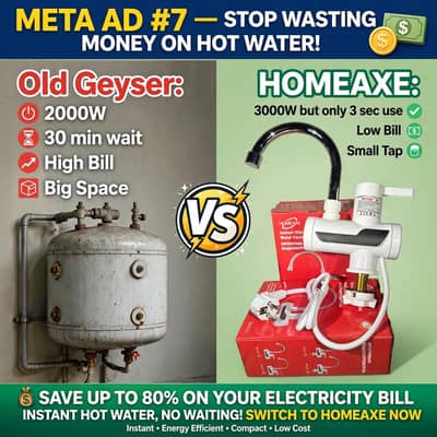 Instant water Geyser  without gas need