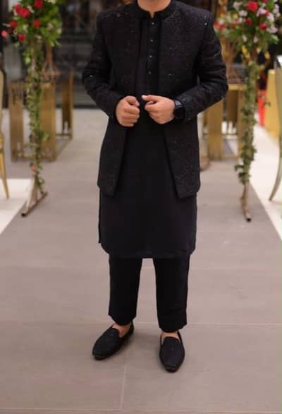 TGM Black Prince Coat - Complete Wedding Outfit with Shoes