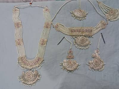 bridal walima jewellery silver and purple coloured