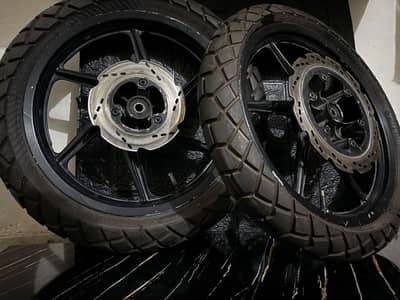 Timsun Tyre (130/70-17) & (110/70-17) with alloy rims