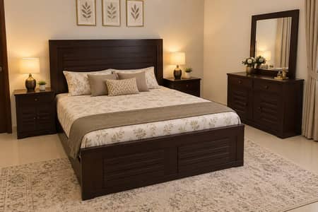 double bed with dressing table