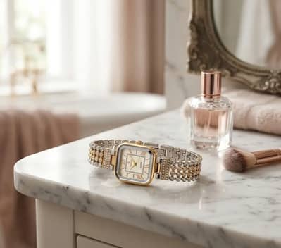 Golden Stainless Steel Chain Watch for Girls |Ladies Watches