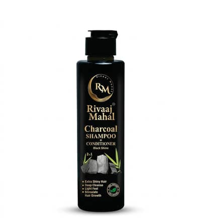 Rivaj Herbal Charcoal Shampoo 50ml Black Shine Anti-dandruff Shampoo