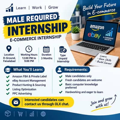 Male Intern Required – E-commerce Internship