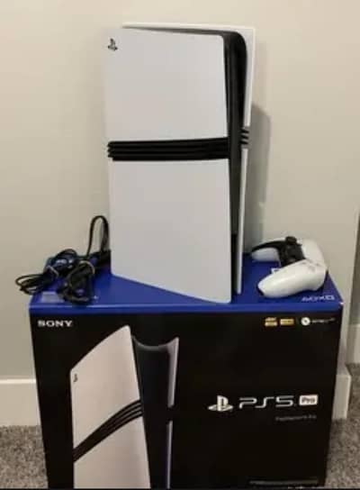 ps 5 pro with box two controllers ten by ten condition