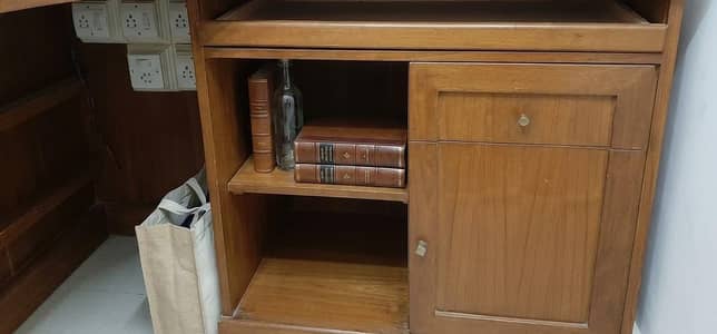 Large L-Shaped Office / Study Table with Power Sockets & Cabinets