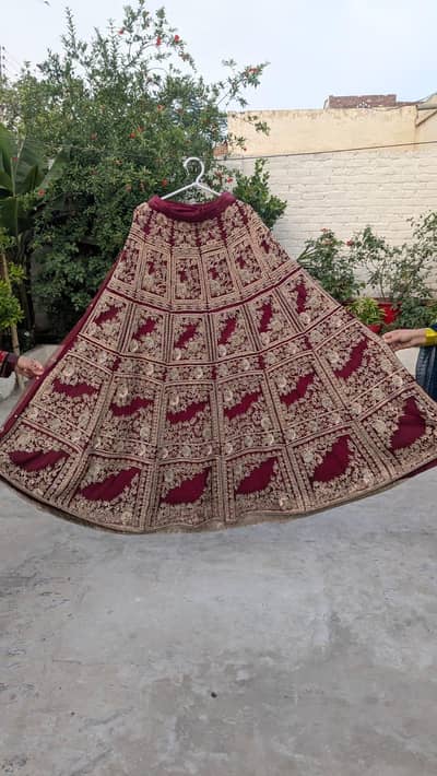 Premium Bridal Lehnga in Maroon Color for Sale– Used Wedding Dress