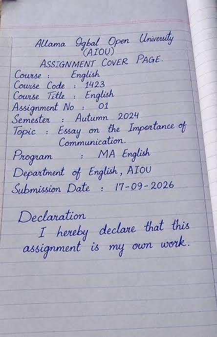 AIOU spring assignments 1