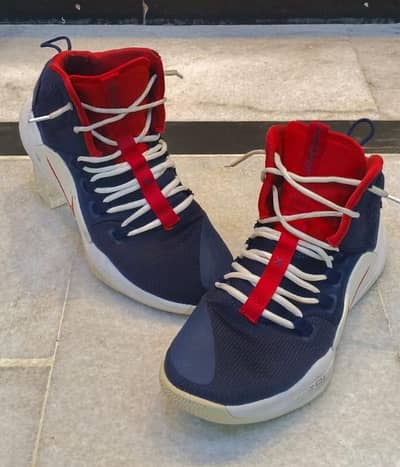NIKE HYPER DUNKS-SIZE: US:12(UK:44)-RED/ NAVY BLUE/EXCELLENT condition
