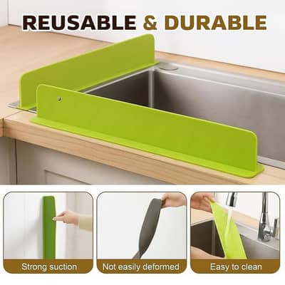 Green Silicone Sink Splash Guard for Kitchen & Bathroom