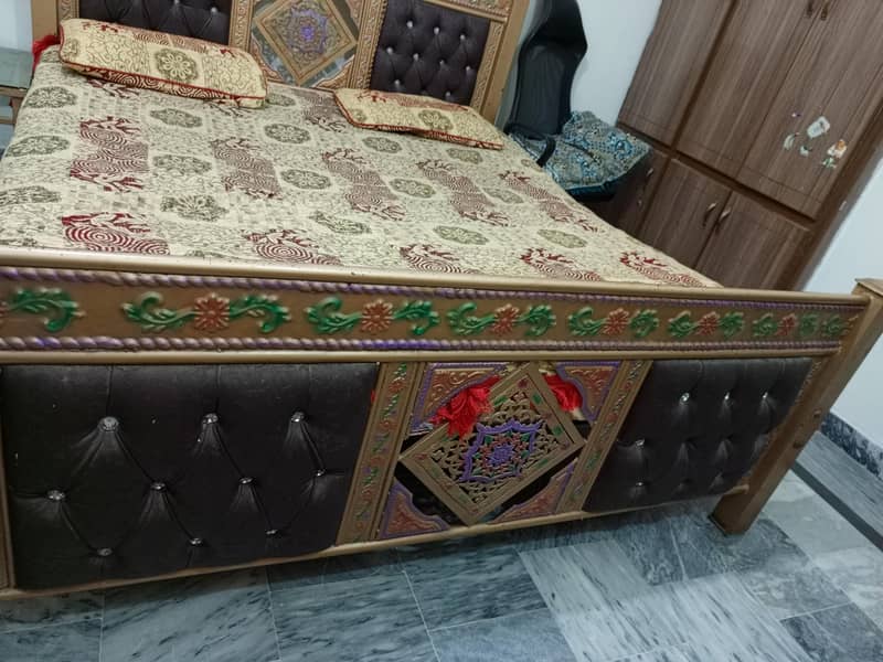 Queen Sized Bed, Side Tables and Mattress 5