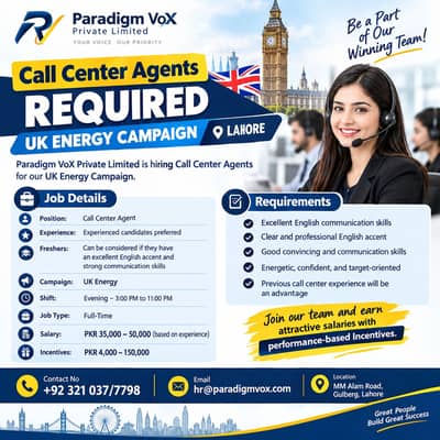 Call Center Agents Required | Sales job | UK Campaign | Jobs in Lahore