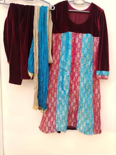 velvet dress fancy 3pc