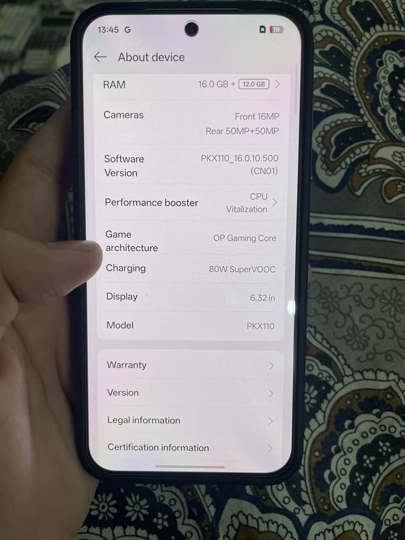 One Plus 13t 16/256 7
