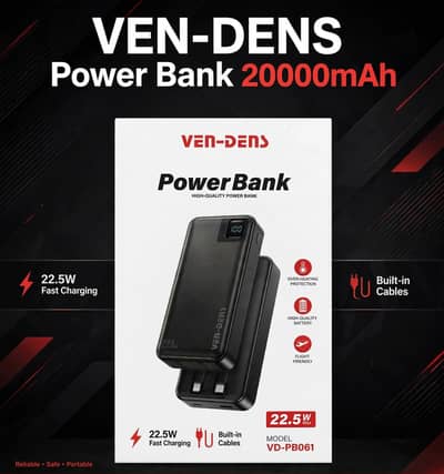 VEN-DENS 20000mAh Power Bank - VD-PB061 | 22.5W Fast Charge