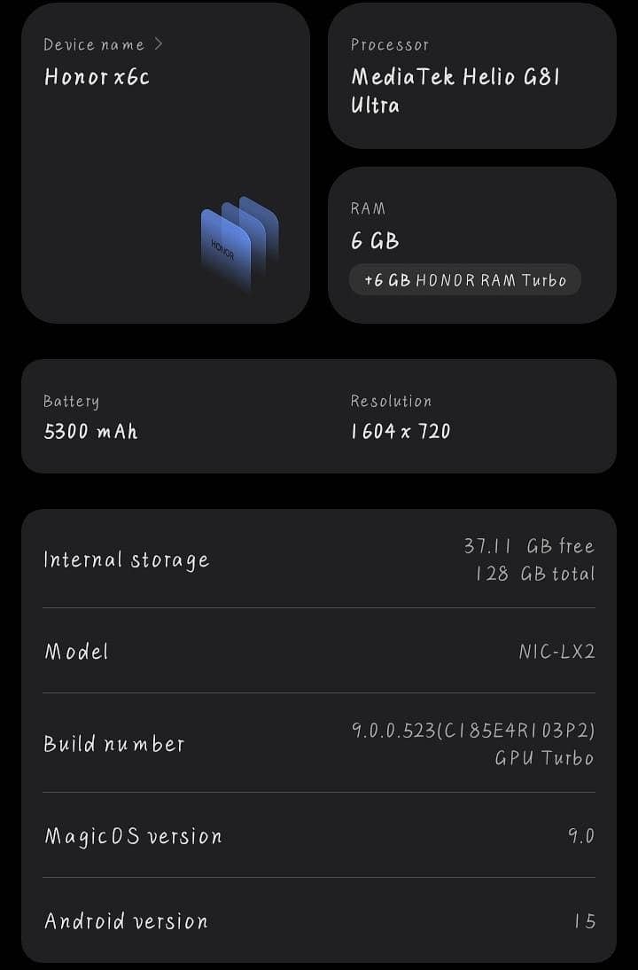 Honor x6c 4