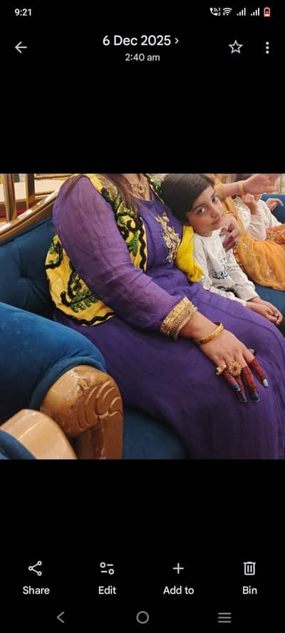 blue maxi with jacket having cutdana