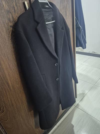 Black men's long coat by Paperism. Size: Medium
