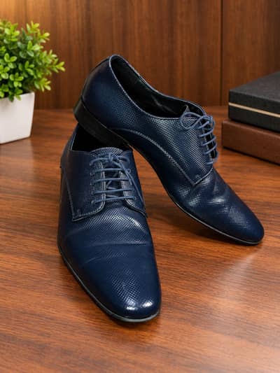 Premium Navy Blue Formal Shoes for Men | Stylish & Elegant