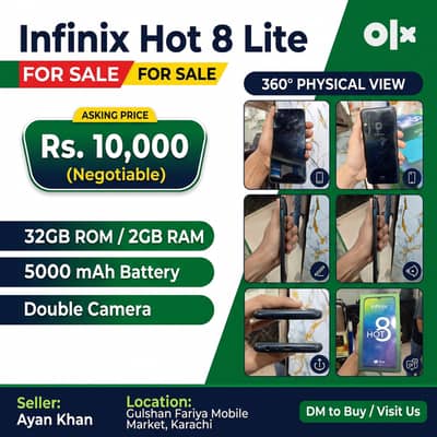 Infinix Hot 8 Lite Complete Original Box Ke Sath