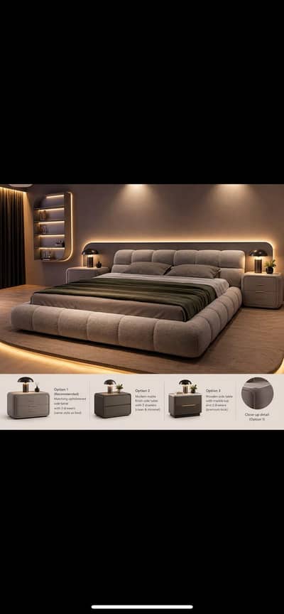 Turkish style poshish bed set with two side tables