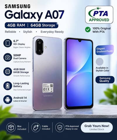 Samsung Galaxy A07 – PTA Approved – Excellent Condition