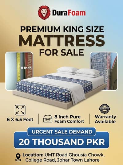Dura Foam king size 6 x 6.5 Warranty 8 years available
