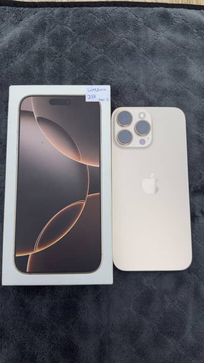 Apple iPhone 16 Pro Max Jv 10/10 box Desert Titanium