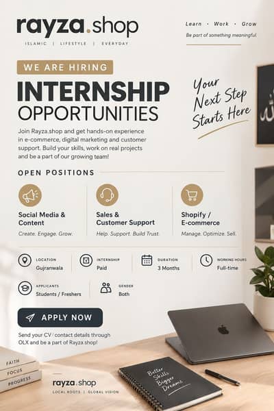 Paid Internship Opportunities at Rayza pvt ltd – Gujranwala