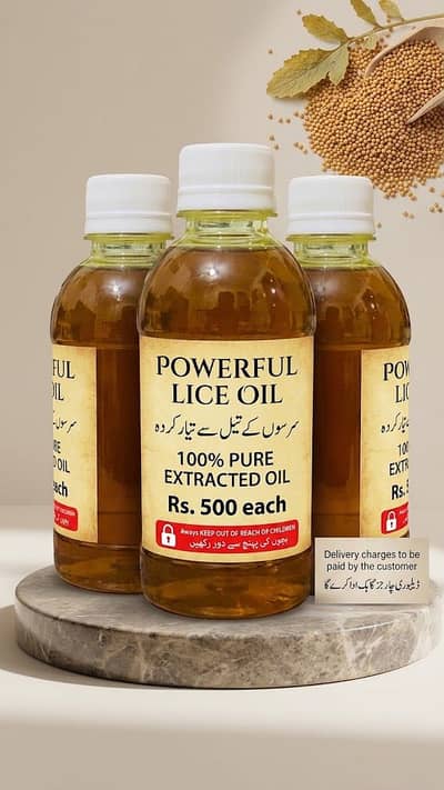 100% Pure Herbal Lice Treatment Oil – Powerful Formula (Sarson Base)