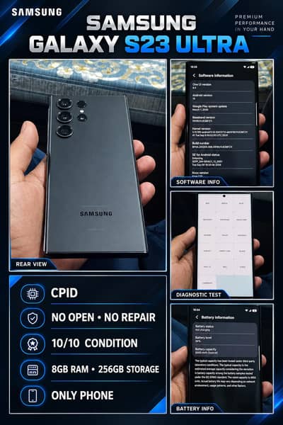 Samsung Mobile S23 Ultra black  aproved