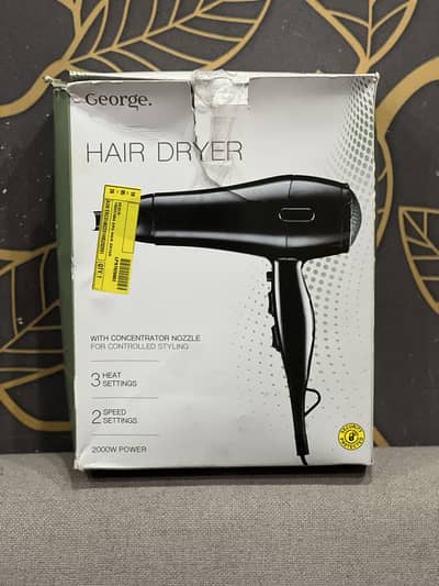 George 2000W Hair Dryer | 3 Heat & 2 Speed Settings