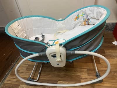 Mastella Basinet (5 in 1) with tinnies high chair at affordable price