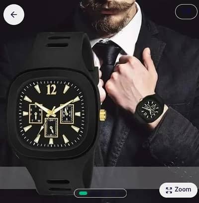Brand new silicone watch with black and gold colour