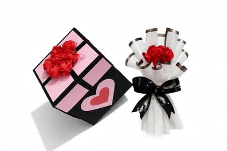 customise surprise gift box and flower bookay