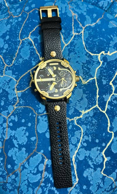 Diesel Mr. Daddy Gold Black Leather 3 Bar