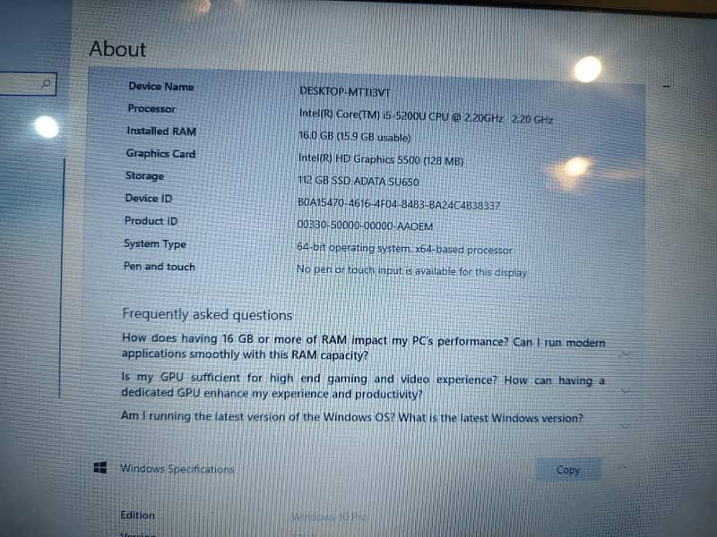 Hp Core i5. 3