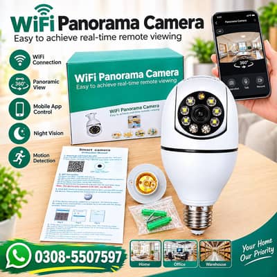 CCTV WiFi Bulb Camera | 360° Rotation With Audio | IP Security Camera