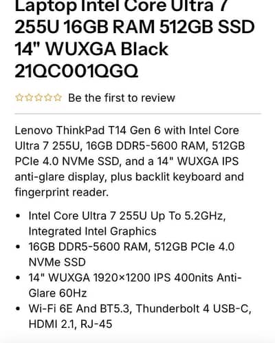 Lenovo Thinkpad T14 Gen 6